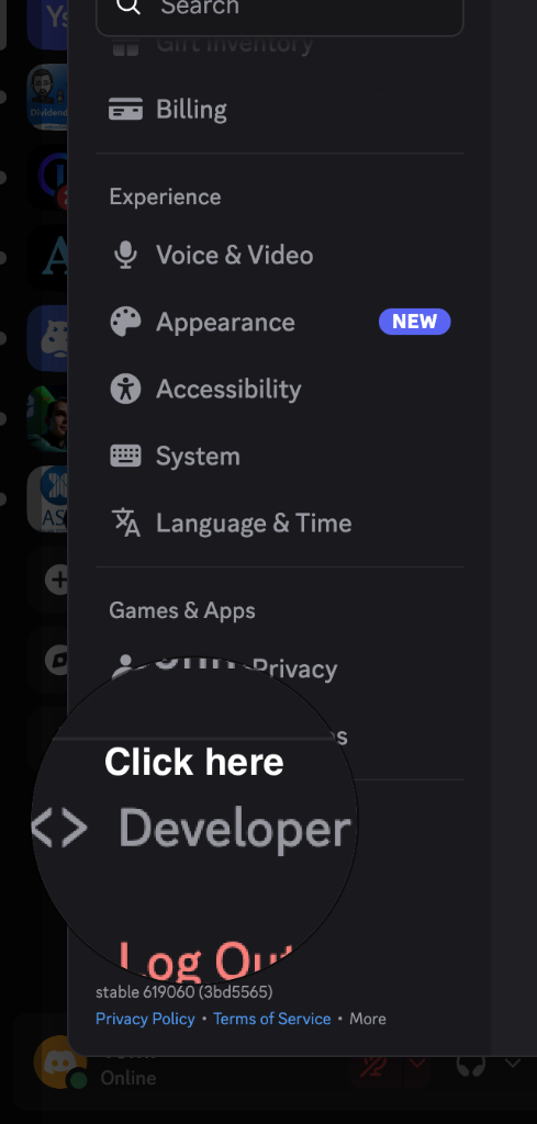 Developer Menu Option in Discord Settings