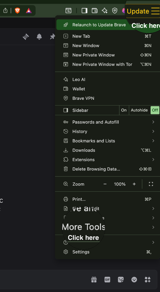 Browser Menu More Tools Developer Tools